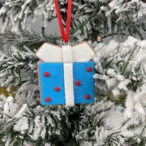 Christmas Tree Ornament-Blue With Red Polka Dots Gift-The Bridge Collection